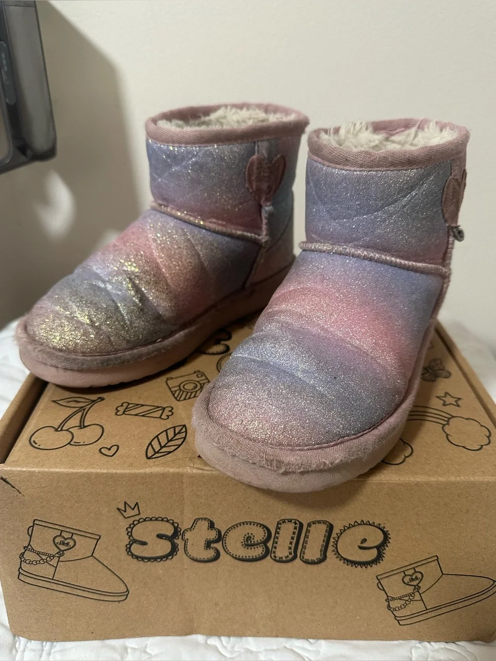 Stelle Kids Faux Show Short Suede Boots